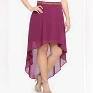 TORRID PLUM HI-LO CHIFFON SKIRT